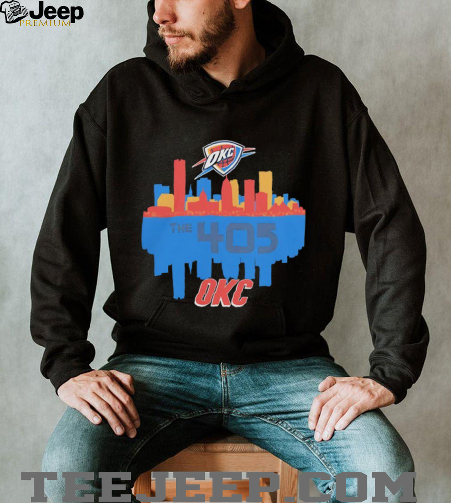 Fabric and label detail of Oklahoma City Thunder The 405 City Skyline Shirt