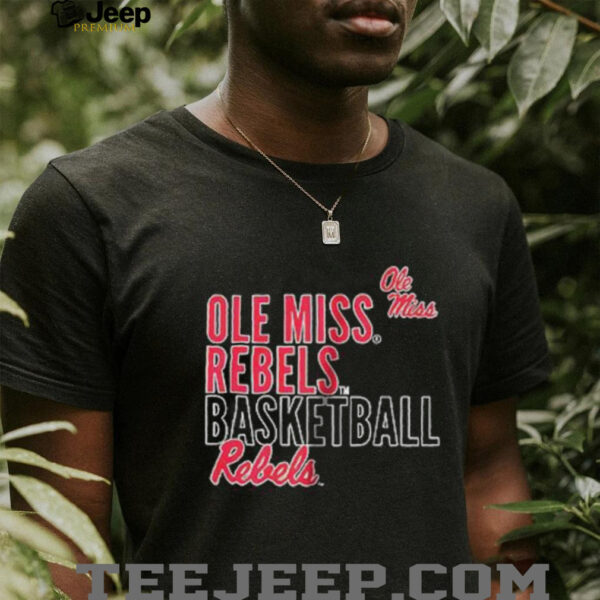 Ole Miss basketball text logo overlay shirt