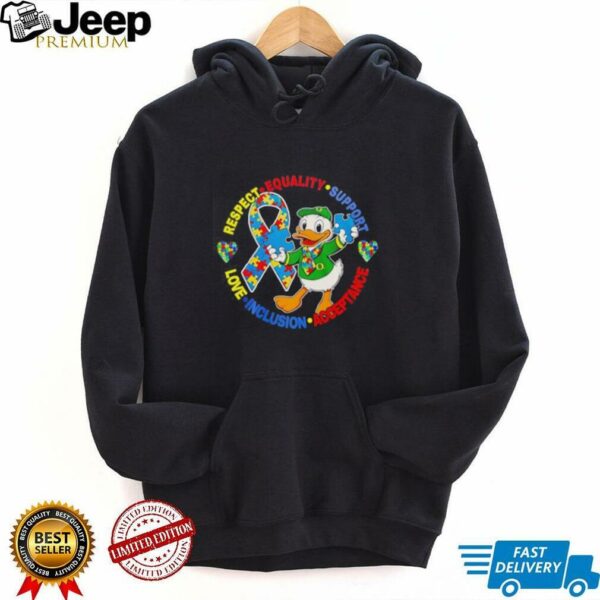 Oregon Ducks Autism Awareness Respect Euqality Support Love Inclusion Acceptance shirt