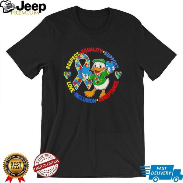 Oregon Ducks Autism Awareness Respect Euqality Support Love Inclusion Acceptance shirt