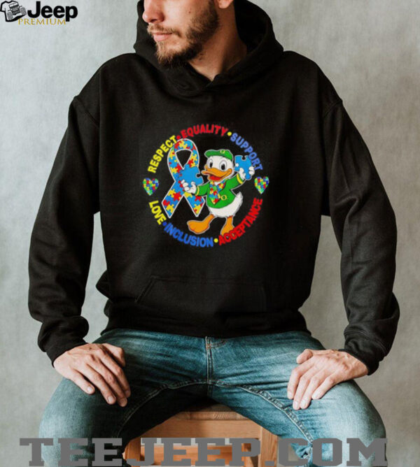 Oregon Ducks Autism Awareness Respect Euqality Support Love Inclusion Acceptance shirt