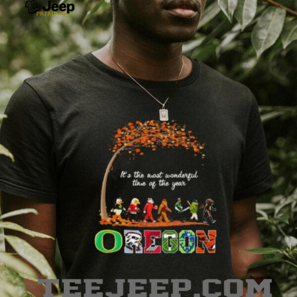 Oregon Sports Teams Mascot Abbey Road It’s The Most Wonderful Time Of The Year Shirt