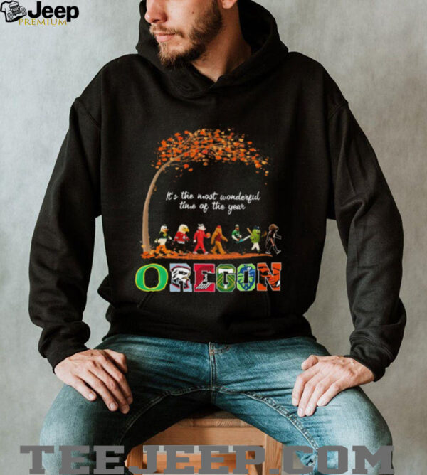 Oregon Sports Teams Mascot Abbey Road It’s The Most Wonderful Time Of The Year Shirt