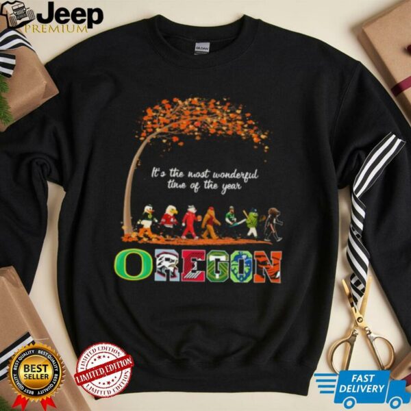 Oregon Sports Teams Mascot Abbey Road It’s The Most Wonderful Time Of The Year Shirt