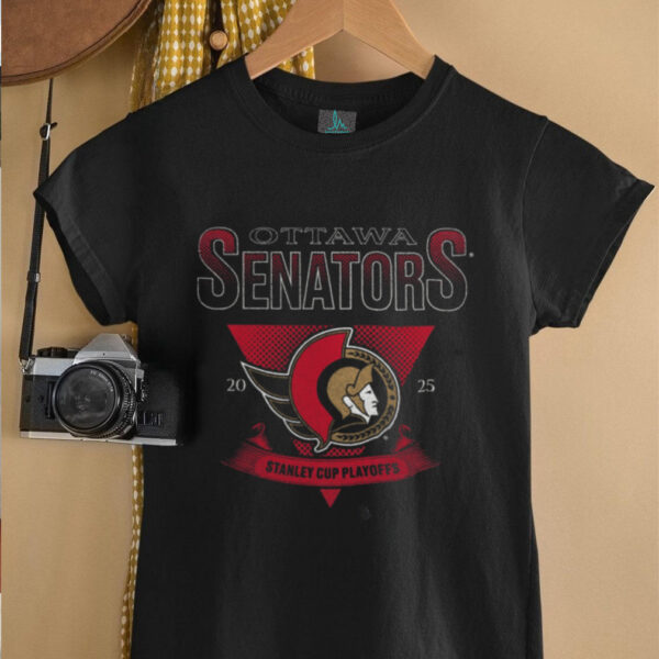 Ottawa Senators Charcoal 2025 Stanley Cup Playoffs Crossbar Tri Blend T Shirt