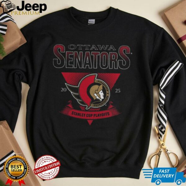 Ottawa Senators Charcoal 2025 Stanley Cup Playoffs Crossbar Tri Blend T Shirt
