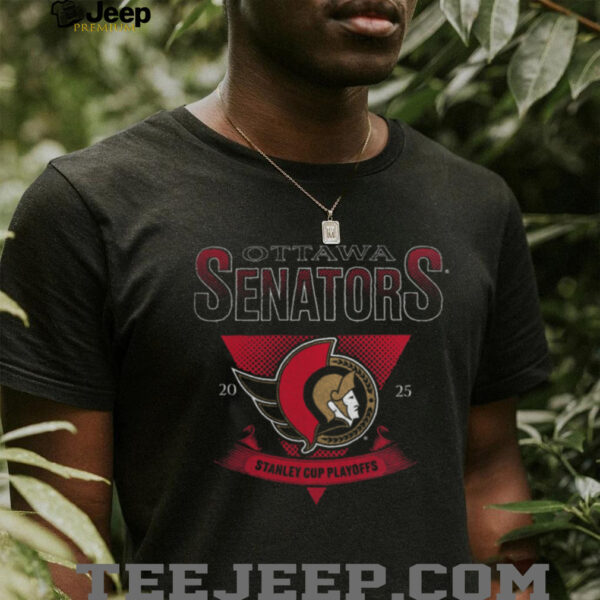 Ottawa Senators Charcoal 2025 Stanley Cup Playoffs Crossbar Tri Blend T Shirt