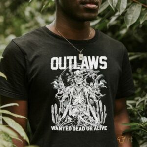 Outlaws Barbed Wire Skull Tee Jimbo Cowboy Puff Ink Shirt
