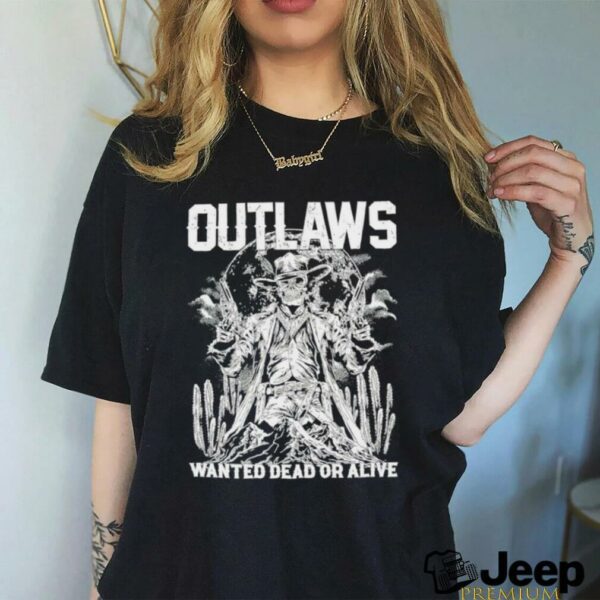 Outlaws Barbed Wire Skull Tee Jimbo Cowboy Puff Ink Shirt