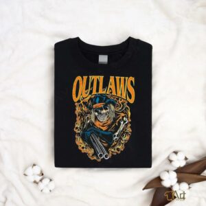 Outlaws Blue Cowboy Tee Garment Dyed Shirt