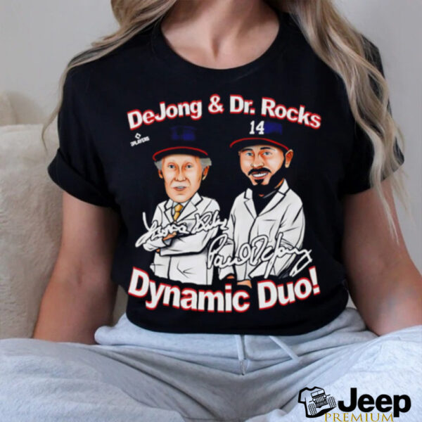 Paul DeJong and Dr Rocks Dynamic Duo Washington caricature signature shirt