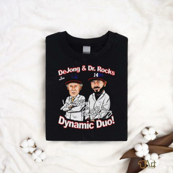 Paul DeJong and Dr Rocks Dynamic Duo Washington caricature signature shirt