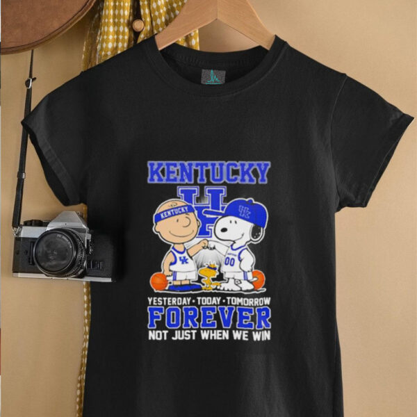 Peanuts Kentucky basketball yesterday today tomorrow forever not just when we win shirt