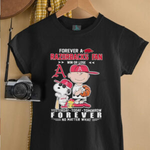 Peanuts forever a Razorbacks fan win or lose yesterday today tomorrow baseball shirt3