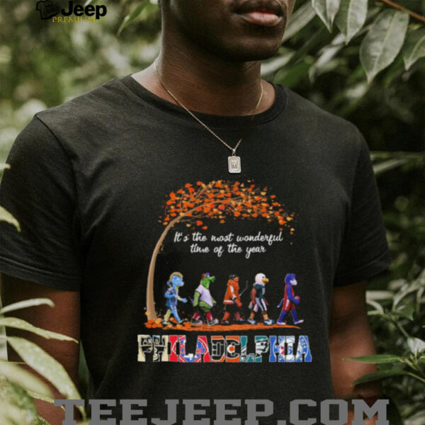 Philadelphia Sports Teams Mascot Abbey Road It’s The Most Wonderful Time Of The Year Shirt