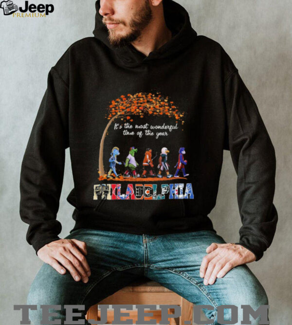 Philadelphia Sports Teams Mascot Abbey Road It’s The Most Wonderful Time Of The Year Shirt