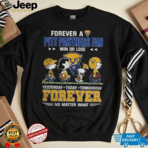 Pitt Panthers With Snoopy Peanuts Forever Fan No Matter What T Shirt3