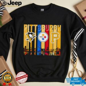 Pittsburgh Penguins x Pittsburgh Steelers x Pittsburgh Pirates night city shirt2