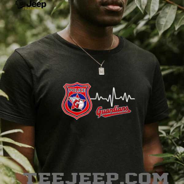 Police heart rate Cleveland Guardians shirt