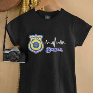 Police heart rate Milwaukee Brewers shirt
