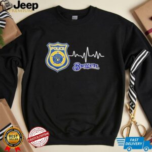 Police heart rate Milwaukee Brewers shirt