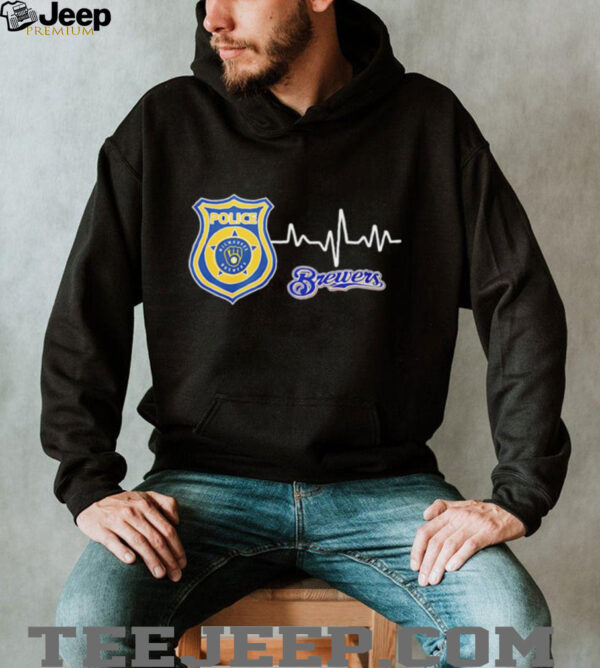 Police heart rate Milwaukee Brewers shirt