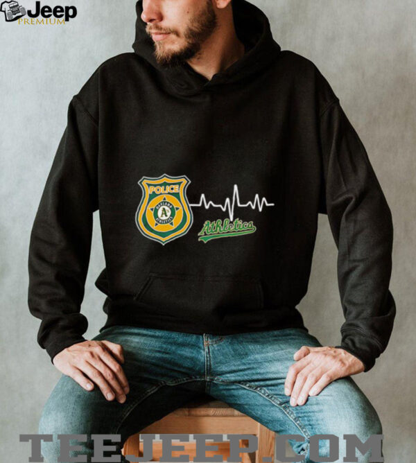 Police heart rate Oakland Athletics shirt