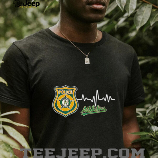 Police heart rate Oakland Athletics shirt