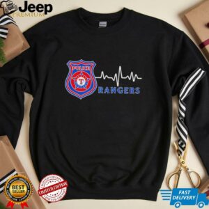 Police heart rate Texas Rangers shirt