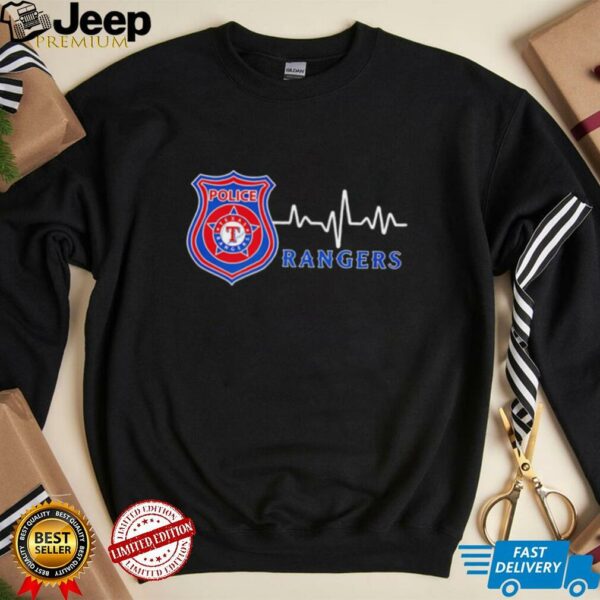 Police heart rate Texas Rangers shirt