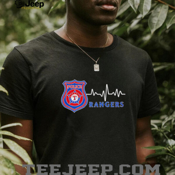 Police heart rate Texas Rangers shirt