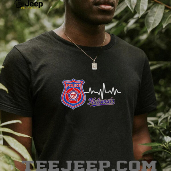 Police heart rate Washington Nationals shirt