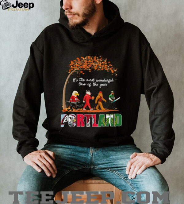 Portland Sports Teams Mascot Abbey Road It’s The Most Wonderful Time Of The Year Shirt