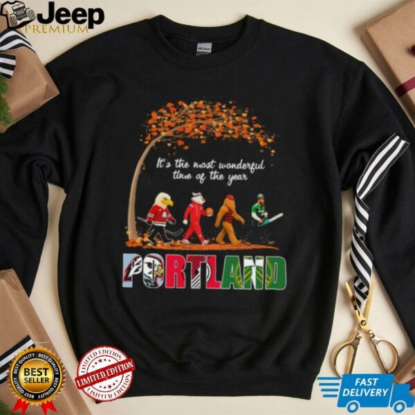 Portland Sports Teams Mascot Abbey Road It’s The Most Wonderful Time Of The Year Shirt