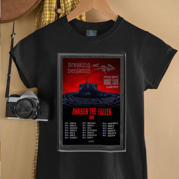 Poster Breaking Benjamin Awaken The Fallen Tour 2025 Portrait Shirt