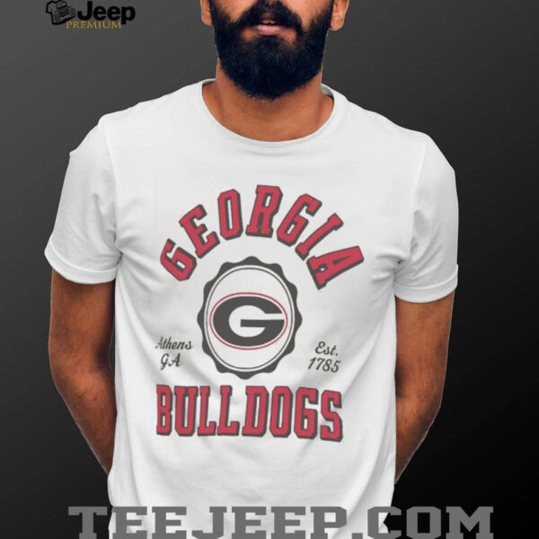 Pressbox Georgia Bulldogs Women’s Cream Tri Blend Bishop Knobi  T Shirt