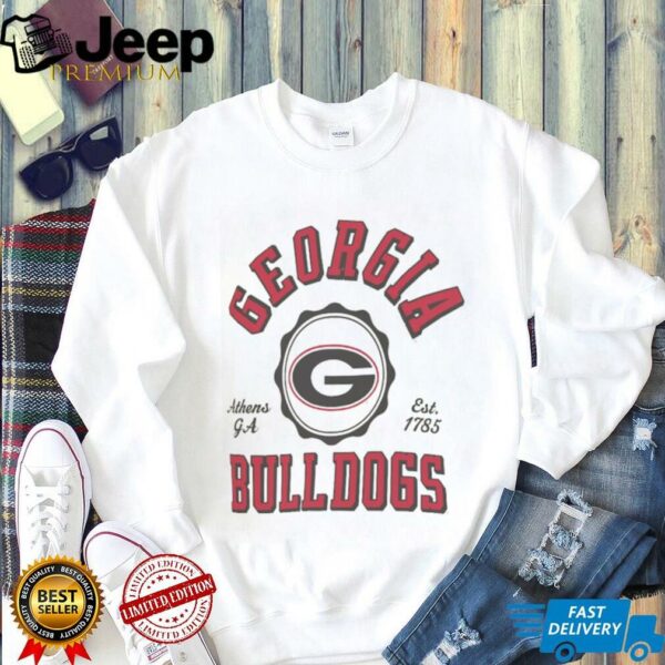 Pressbox Georgia Bulldogs Women’s Cream Tri Blend Bishop Knobi  T Shirt