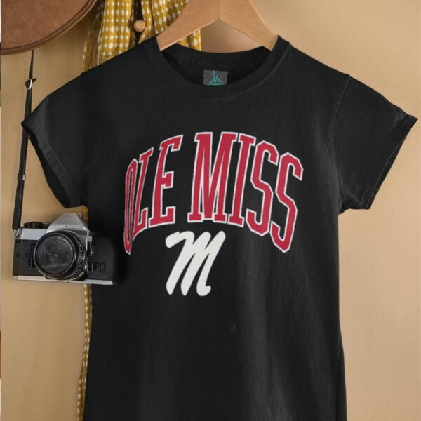 Pressbox Ole Miss Rebels Women’s Nelson Arch Over Logo Waist Length Oversized Slub T Shirt