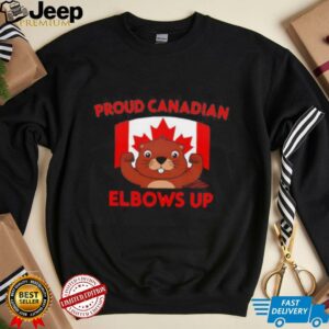 Proud Canadian elbows up beaver and Canada flag shirt5