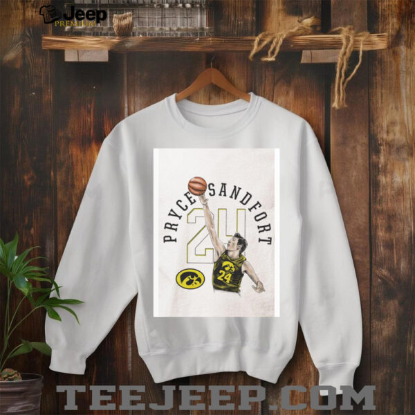 Pryce Sandfort Iowa men’s basketball cartoon shirt