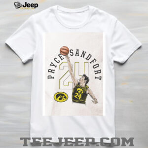 Pryce Sandfort Iowa mens basketball cartoon shirt3