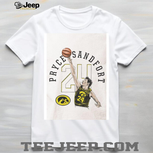 Pryce Sandfort Iowa men’s basketball cartoon shirt