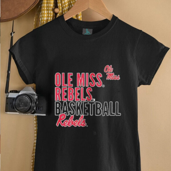 Ole Miss basketball text logo overlay shirt