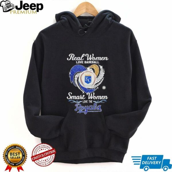 Real women love baseball smart women love the KC Royals diamond shirt