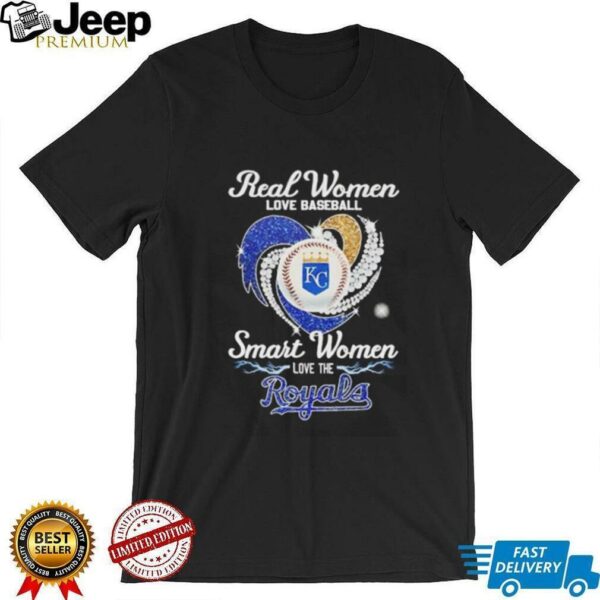 Real women love baseball smart women love the KC Royals diamond shirt