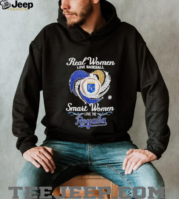 Real women love baseball smart women love the KC Royals diamond shirt