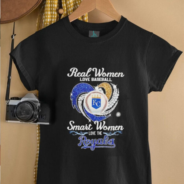Real women love baseball smart women love the KC Royals diamond shirt