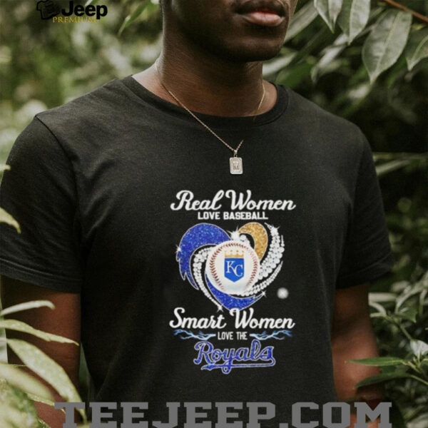 Real women love baseball smart women love the KC Royals diamond shirt