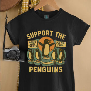 Resist Penguins Against Tariffs retro T Shirt
