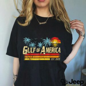 Retro Gulf Of USA America 2025 American Flag Gulf Mexico...